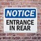 Signmission Entrance In Rear OSHA Notice Sign, Plastic, 10in W x 7in L, 2PK OS-2PACK-NS-P-710-L-12102 - alternate 6